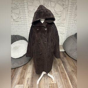 MaxMara Coat Alpaca Hooded Oversized Vintage Brown